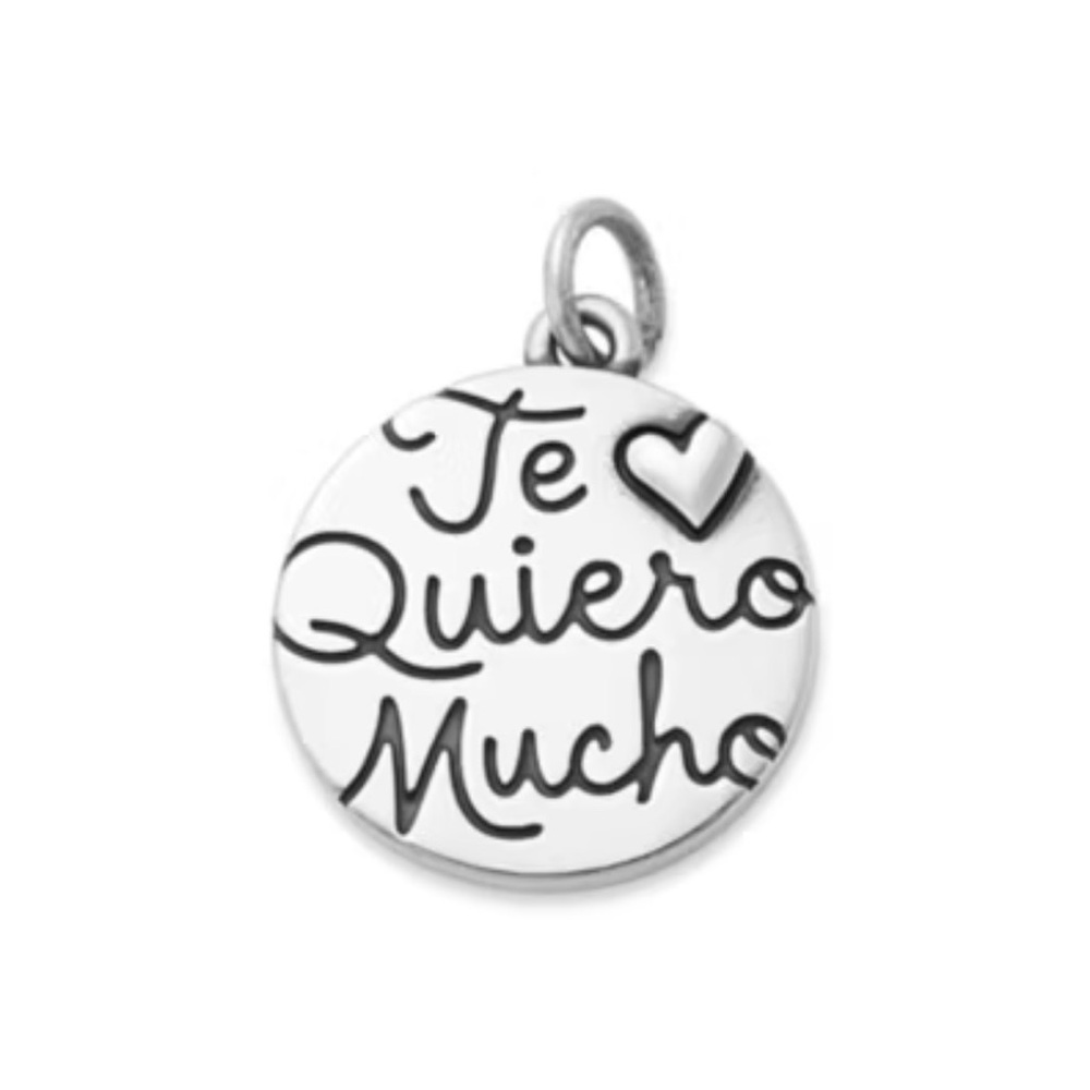 Sterling Silver 'Te Quiero Mucho' Round Pendant Charm - James Avery
